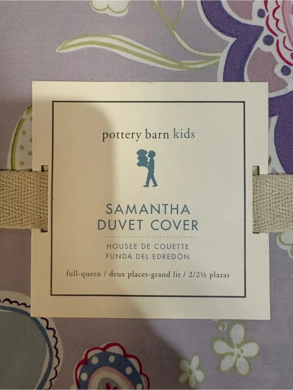 Pottery Barn Kids Samantha Duvet Cover in Lavender, Purple, Pink, Green